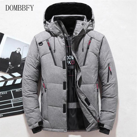 Doudoune homme hiver Parkas hommes blanc canard doudoune à capuche en plein air automne épais chaud rembourré neige manteaux décontractés Outwear 4XL ► Photo 1/6