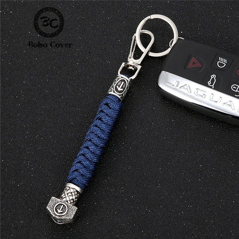 Porte-clés de voiture pour hommes, Style marin Viking Rune, Fluorescence, corde de survie en plein air, couteau, bijoux, cadeaux, livraison directe ► Photo 1/6