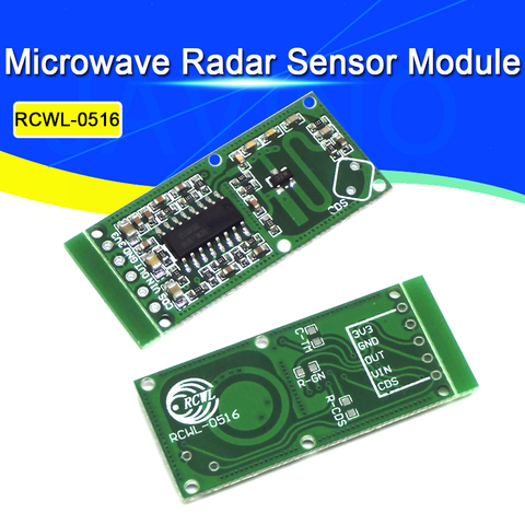 Module de capteur Radar à induction pour le corps humain, 2 pièces, RCWL-0516 micro-ondes, capteur Intelligent ► Photo 1/4