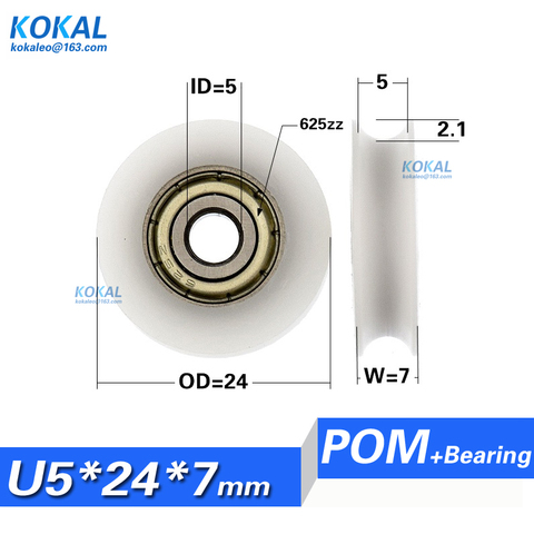 [U0524-7] roue à roulettes 625zz, 5x24x7MM, à faible bruit, pour porte et fenêtre coulissantes ► Photo 1/2