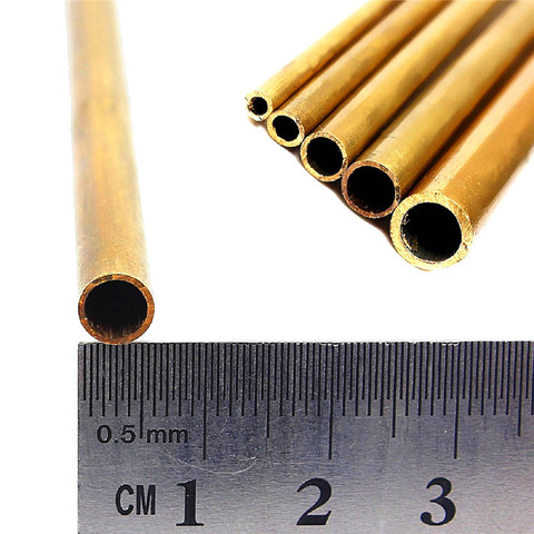 Tubes en laiton de diamètre 2mm/3mm/4mm/5mm/6mm de longueur 300mm de Long 0.45mm outil de coupe de Tube en laiton de haute qualité 1 pièce ► Photo 1/6