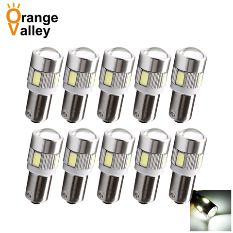 10 PIÈCES BA9S T4W H6W LED LED 5630 6 LED Cale Latérale Interne Signal Lampe DC 12V Blanc ► Photo 1/6