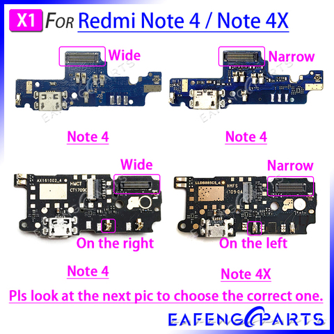 Pièces de rechange carte de circuit imprimé pour Xiaomi Redmi Note 4X 4 Port de charge USB câble flexible chargeur Dock connecteur ► Photo 1/6