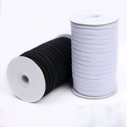 Bandes élastiques masques blanc noir 3mm 5mm 6mm 8mm 10mm 12mm haut élastique plat élastique élastique taille bande couture extensible corde bricolage masque ► Photo 1/6