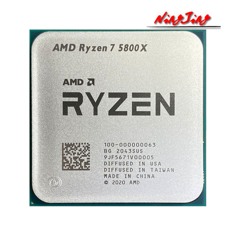 AMD Ryzen 7 5800X R7 5800X 3.8 GHz Huit Cœurs 16 Threads PROCESSEUR D'UNITÉ CENTRALE 7NM L3 = 32M 100-000000063 prise AM4 ► Photo 1/1