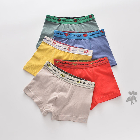 Boxer en coton pour garçons, sous-vêtements pour enfants, culottes pour garçons, 5 pièces, 2-16T ► Photo 1/6