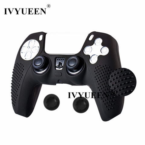 IVYUEEN souple Silicone Gel caoutchouc housse pour PlayStation 5 PS5 DualSense contrôleur Protection peau poignée poignées casquettes ► Photo 1/6