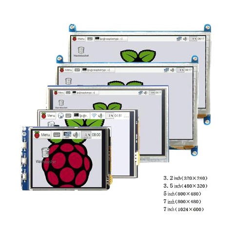 Framboise pi 3.2/3.5/5/7 pouces tactile HDMI module d'affichage LCD prise en charge framboise Pi 2/3 B + ► Photo 1/5