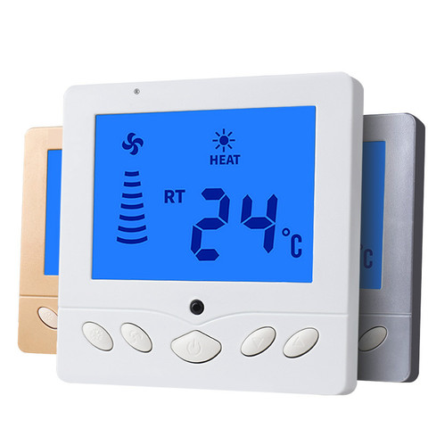 Thermostat de climatisation avec écran LCD, ventilateur, régulateur de température, contrôle intelligent, panneau de commutation de thermomètre ► Photo 1/6