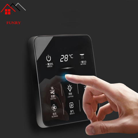 Écran tactile intelligent multifonction 6 en 1, prise de commutateur Yuba, salle de bain à 6 gangs universel étanche, 86*86mm ► Photo 1/6