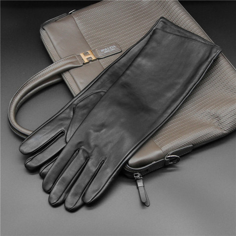 Gants d'hiver en cuir de mouton pour hommes, couvre-bras à la mode pour écran tactile de téléphone portable, style étendu, livraison gratuite, 2022 ► Photo 1/6