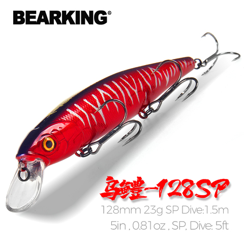 Bearking 128mm 23g nouveau modèle chaud qualité professionnelle leurres de pêche appât dur plongée 1.5m qualité wobblers minnow ► Photo 1/6