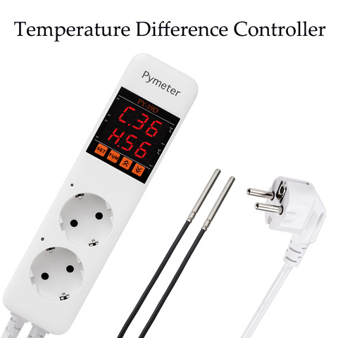 Thermostat régulateur de différence de température, pour pompe de recyclage, système de contrôle de l'eau chaude, chauffage et refroidissement ► Photo 1/6