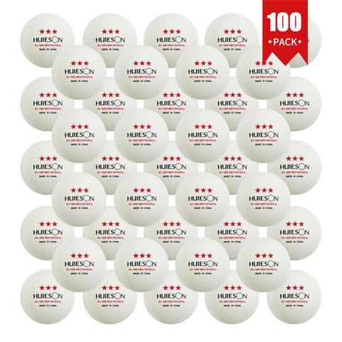Huieson-balles de Tennis de Table, niveau trois étoiles, 40 + mm, ABS, 50 100 pièces pour s'entraîner, blanc, jaune, 2.8g ► Photo 1/6