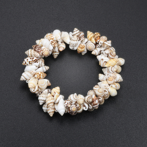 Bracelet élastique en coquillage de conque pour femmes, bijoux fins de plage, Style marin, cadeau de vacances d'été ► Photo 1/6