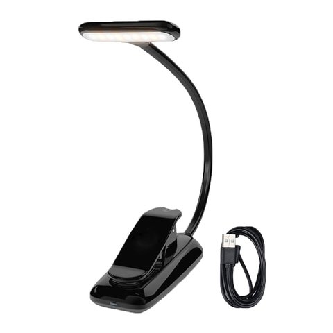LED Rechargeable USB livre lumière lampe de lecture Flexible livre lampe gradateur pince Table bureau lampe Portable pince lumière ► Photo 1/6
