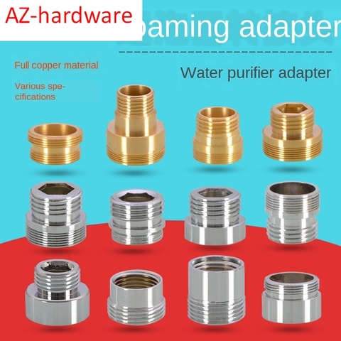 Adaptateur de robinet, raccord de purificateur d'eau M20 / 22/24 fil extérieur, dent Fine au fil intérieur 1/2 en cuivre à dents épaisses ► Photo 1/6