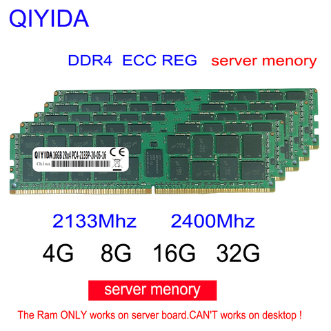 Ram ddr4, 8 go, 4 go, 16 go, PC4, 2133MHz ou 2400MHz, 2400T ou 2133P, mémoire de serveur ECC REG, 4 go, 16 go, 8 go ddr4 ► Photo 1/3
