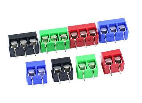 Livraison gratuite 20 pièces/lot KF301-5.0-2P pas de KF301-3P 5.0mm broche droite 2P 3P vis PCB bornier connecteur bleu vert rouge ► Photo 1/4