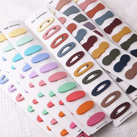 Lot de 10 épingles à cheveux géométriques simples, couleur bonbon, Barrettes pour femmes, pinces à cheveux pour filles, épingles à cheveux ► Photo 1/4