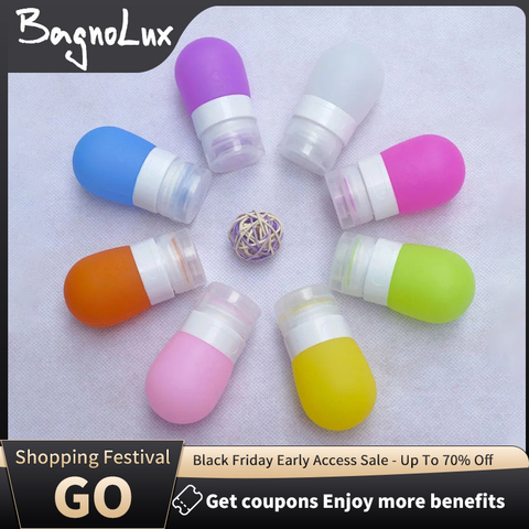 Bouteilles en Silicone rechargeables, conteneurs portables, Mini bouteilles de parfum pour voyageurs, pour Lotion, shampoing, Gel de bain, promotion en gros ► Photo 1/6