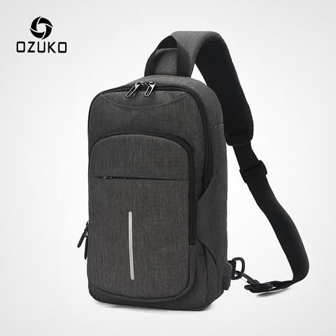 OZUKO – sac à bandoulière chargeur USB pour hommes, sacoches tendance Oxford hydrofuge pour iPad 9.7 pouces ► Photo 1/6