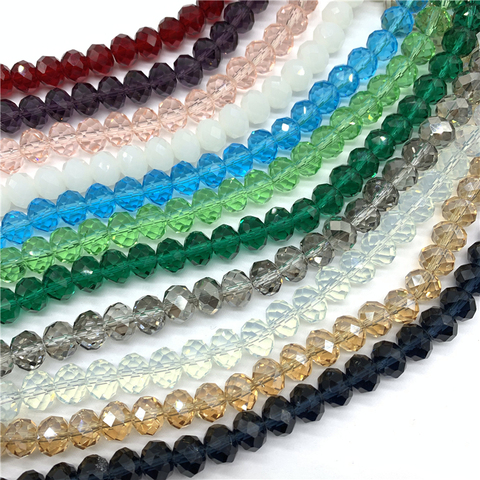 Perles en cristal, à facettes, pour la fabrication de bijoux, accessoires de traduction bricolage, 3x4/4x6/6x8/8x10mm ► Photo 1/6