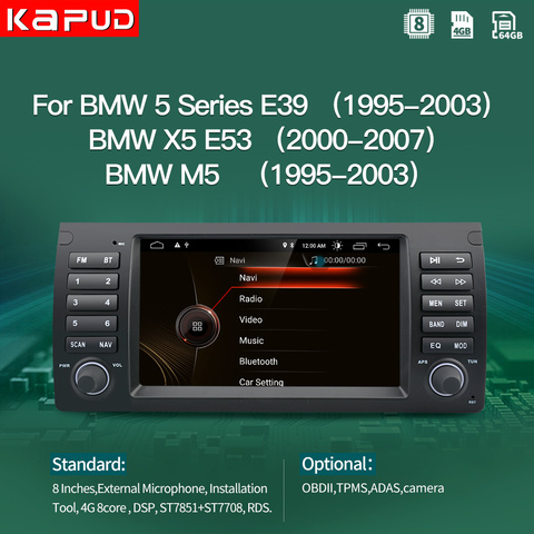 Kapud 4G GPS Android 10.0 voiture lecteur multimédia 8 