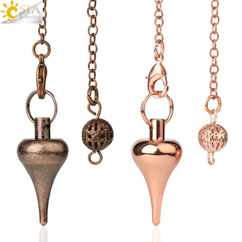 CSJA-Pendule pour Divination, pendentif Antique en cuivre, couleur argent, pendentif en métal, Point de balançoire, énergie offre spéciale, bijoux G598 ► Photo 1/6