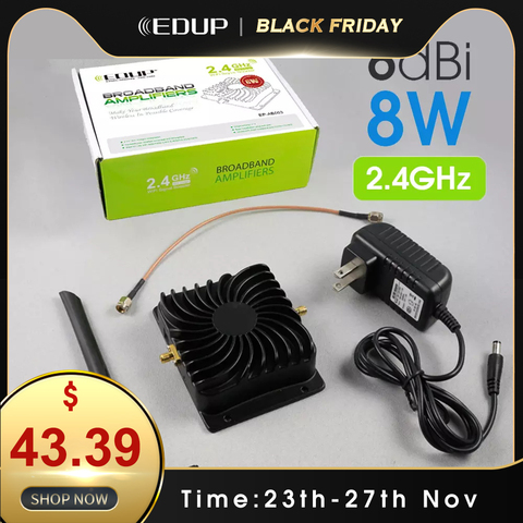 EDUP WIFI Booster amplificateur 2.4G 8W 802.11N sans fil WIFI longue portée Extender pour répéteur sans fil routeur Signal Amplificador ► Photo 1/6