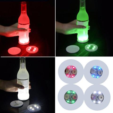 Mini lueur caboteur bouteille LED lumière autocollants Festival discothèque Bar fête Vase décoration LED Glorifier boisson tasse tapis 3 Modes #734 ► Photo 1/6