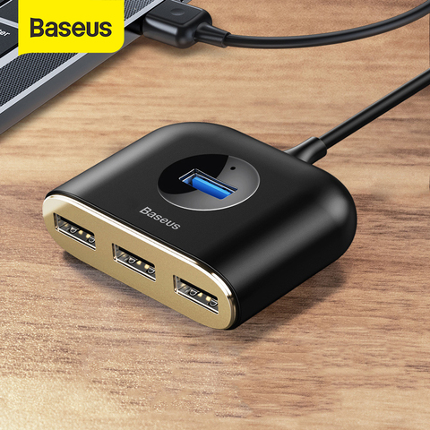 HUB USB Baseus USB 3.0 HUB Type C HUB vers USB 3.0 pour MacBook Pro Air 2022 USB 2.0 HUB LED répartiteur USB pour Huawei HUB pour ordinateur portable ► Photo 1/6