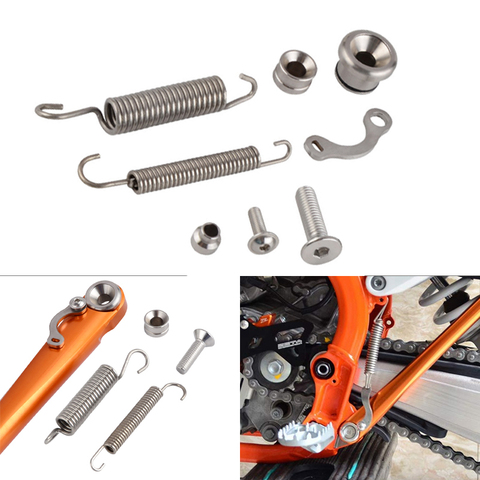 Kit de ressorts de support latéral pour KTM 150 250 350 450 500 530 XC XCW XCFW EXC EXCR, ressorts de béquille de stationnement, vis à boulons ► Photo 1/4