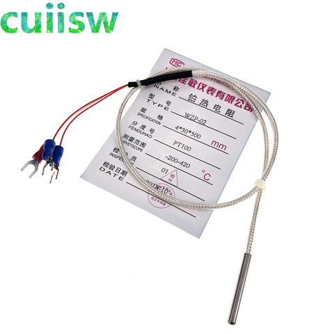 Sonde PT100 0.5M, câble en acier inoxydable, 4x30x500mm, 3 fils, capteur de température-50 C à + 400 C ► Photo 1/4