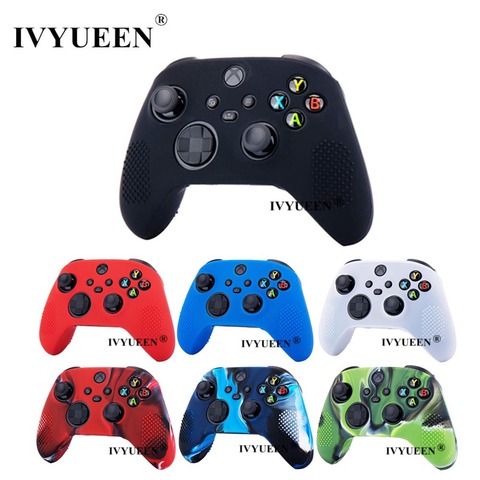 IVYUEEN 7 couleurs pour XBox série X S contrôleur mince protection Silicone peau Gel clouté étui avec capuchon de poignée de pouce analogique ► Photo 1/6