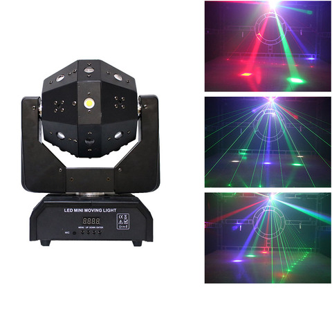 Mini boule mobile laser, faisceau stroboscopique 3 en 1, têtes mobiles avec rouleau mobile à rotation infinie DMX LED pour DJ disco, LED ► Photo 1/6