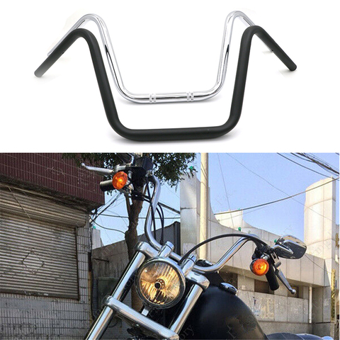 Guidon de moto de 25mm Super haut pour XL883 XL1200 X48 Dyna Softail rétro moto Scooter Cruiser Bobber classique guidon ► Photo 1/6