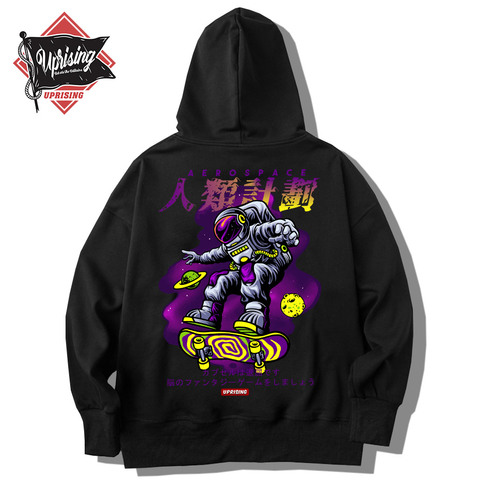 Sweat à capuche hommes Hip Hop Streetwear lune astronaute sweat à capuche imprimé Harajuku couverture en coton sweat hommes femmes vêtements ► Photo 1/1