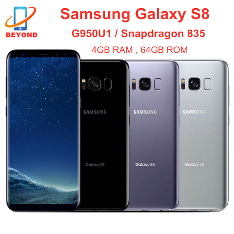 Débloqué Samsung Galaxy S8 G950U G950U1 4 go RAM 64 go ROM Snapdragon 835 NFC Samsung payer ROM 6.2 