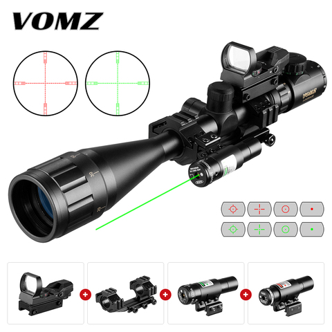 Chasse 6-24x50 AOEG télémètre, portée de fusil avec 4 réticules holographiques vue rouge points vert Laser Combo lunette de visée Ar15 ► Photo 1/6