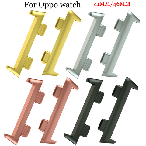 Haute qualité 2 pièces/paire adaptateur de connecteur en métal pour OPPO 41MM/46MM Smartwatch connexion bracelet de montre accessoires libération rapide ► Photo 1/6