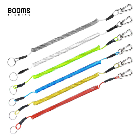 Booms pêche T4 enroulé lanière ou corde de sécurité fil acier Camping sécurisé pinces lèvres poignées 1.5 m Max extensible outils de pêche ► Photo 1/6