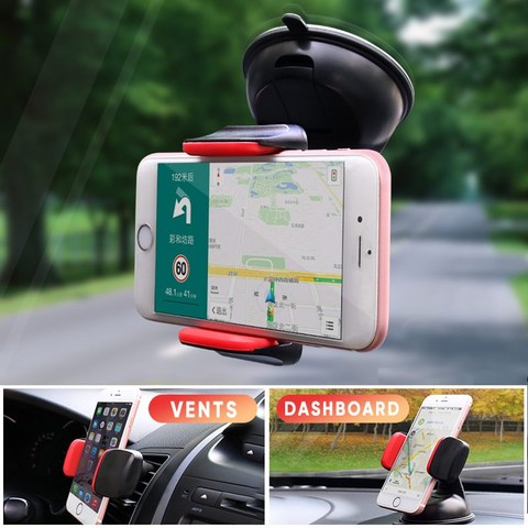 Support de voiture universel pour téléphone dans la voiture évent pince montage pare-brise ventouse support de téléphone portable support GPS pour iPhone 11 Samsung ► Photo 1/6