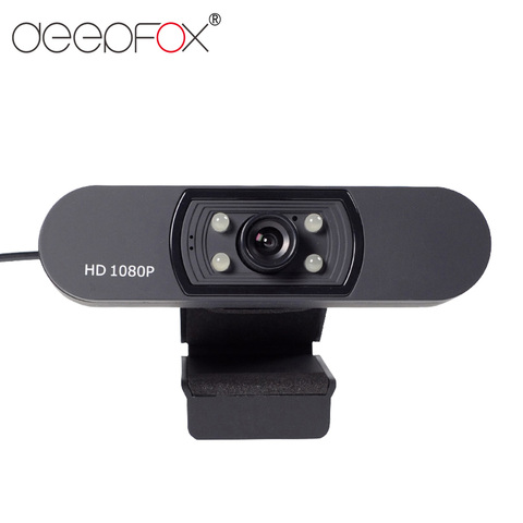 Deep fox Webcam 1080P HD caméra Web avec Microphone intégré 1920x1080p USB Plug & Play WebCam vidéo grand écran en stock ► Photo 1/6