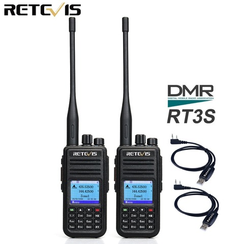 Retevis – walkie-talkie numérique double bande DMR RT3S VHF UHF GPS Radio amateur émetteur-récepteur Portable Station de Radio bidirectionnelle 2 pièces ► Photo 1/6