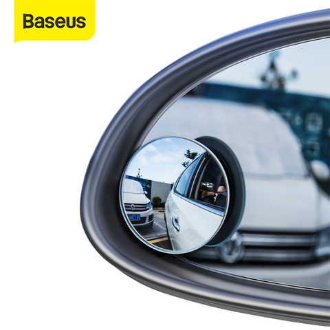 Baseus 2 pièces voiture 360 degrés HD Angle mort miroir convexe Auto rétroviseur grand Angle véhicule Parking sans monture miroirs ► Photo 1/6