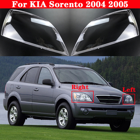 Phare Avant De voiture Couverture Pour KIA Sorento 2004 2005 Auto Phare Abat-Jour Lampcover Tête Couvre Lentille en verre Coquille Casquettes ► Photo 1/6