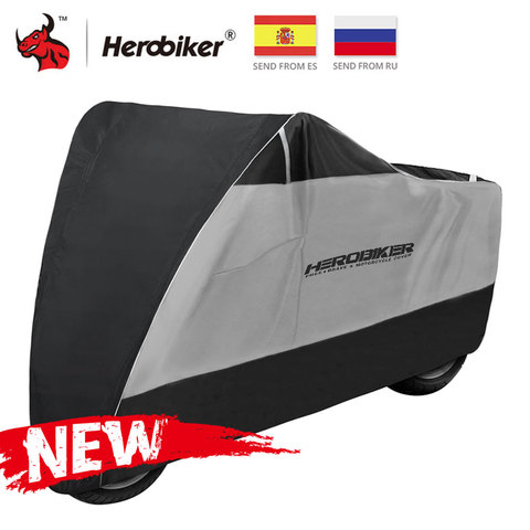 HEROBIKER couverture de moto imperméable à l'eau en plein air intérieur Scooter Cruisers rue Sport vélo couverture Protection UV moto couverture de pluie ► Photo 1/6