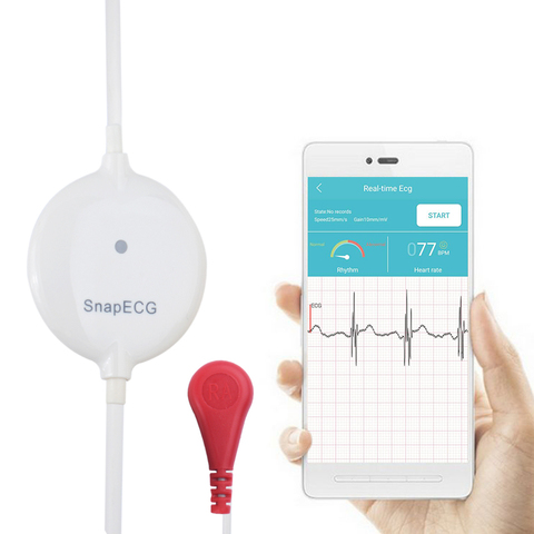 Moniteur Portable de mesure ECG cardiaque, enregistrement de données, Support d'électrode en temps réel, pour application IOS et Android ► Photo 1/5