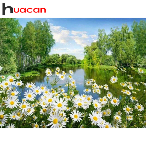 Huacan-peinture complète en diamant Nature 5D, broderie, mosaïque de paysage, Kit d'intérieur bricolage ► Photo 1/6